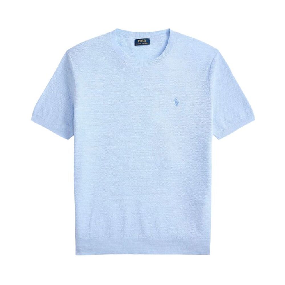 Polo Ralph Lauren Mens Textured Lightweight Sweater T-Shirt Large Office Blue
